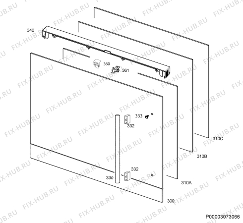 Взрыв-схема плиты (духовки) Aeg BE871510IM - Схема узла Door